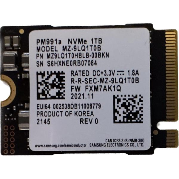 SAMSUNG SSD PM991a 1TB M.2 2230 NVMe PCIe Gen3 x4 ...
