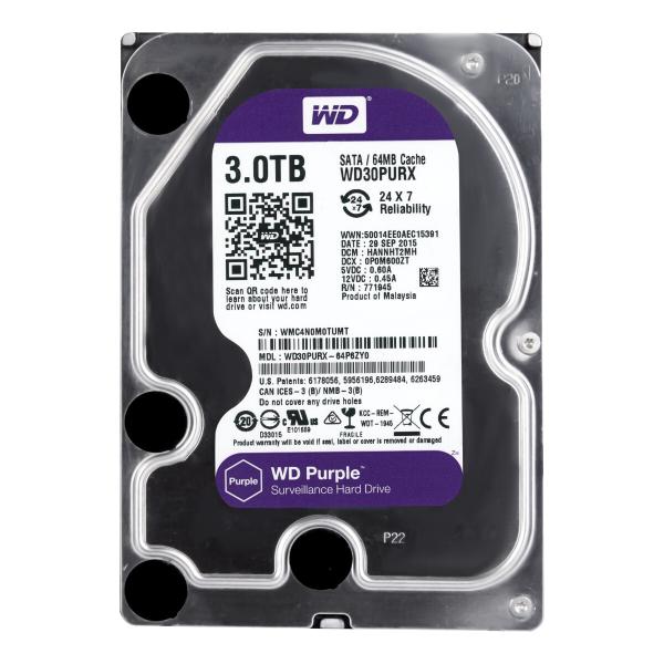 【1年保証】Hard Drive WD Purple 3TB WD30PURX 24x7 5400R...