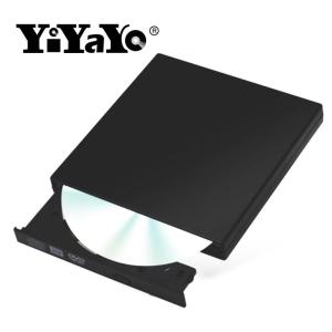 送料無料 YiYaYo 外部 USB 2.0 DVD RW CD ドライブライターバーナー CD/-ROM プレーヤースリム Portatil WIN