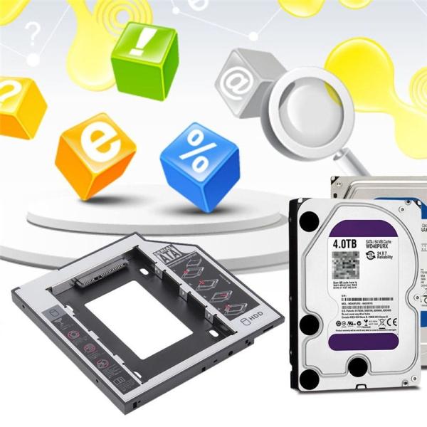 送料無料 9.5ミリメートルsataセカンドhdd、ssdハードドライブキャディーアダプタ用dvd-...