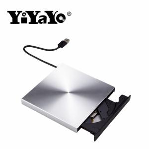 送料無料 YiYaYo USB 3.0 アルミ合金外部 DVD バーナー CD プレーヤー Portatil スリム銀新モデル光学ドライブのラップトッ