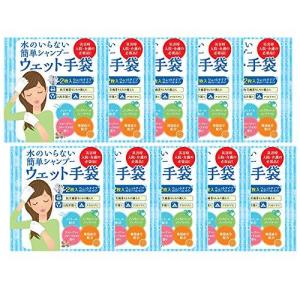 四国紙販売株式会社 水のいらない泡なしシャンプー ウェット手袋 2枚入 10個セット