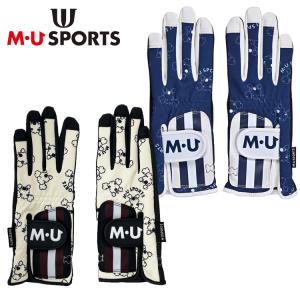 MU SPORTS　MUスポーツ レディース キャラクター 総柄パーツ使い 両手グローブ 703J6806 【ゴルフグローブ】【両手用グローブ】｜yuuyuusports