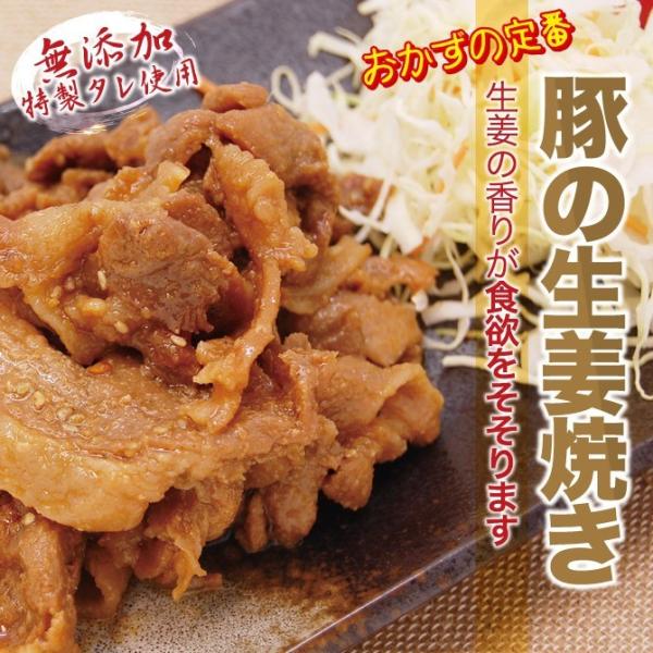 肉 豚肉 惣菜 無添加 豚しょうが焼き 100ｇ×10パック 冷凍 お弁当 真空パック 送料無料
