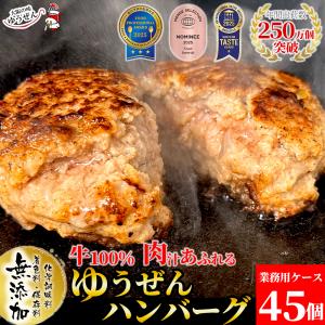 業務用 ケース ハンバーグ 冷凍 肉 牛肉 無添加 牛100％ ゆうぜんハンバーグ 150g×45個入 グルメ 食品 まとめ買い