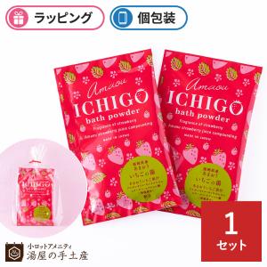 入浴剤 「 あまおういちご 2個×1セット (いちご柄袋） 」 プチギフト ギフト プレゼント ラッピング バスグッズ いちご 香り 女性