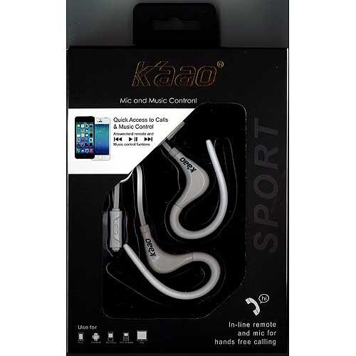 kaao スポーツ イヤホン マイク付 1：ホワイト×ホワイト(WH×WH)