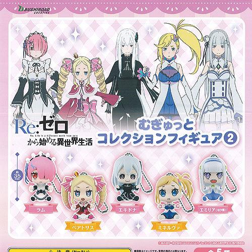 Re：ゼロから始める異世界生活 むぎゅっと コレクション フィギュア 2 全5種+ディスプレイ台紙セ...