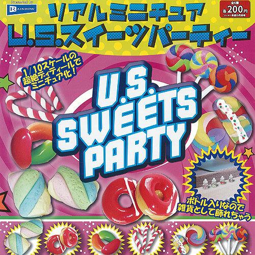 リアル ミニチュア U.S. スイーツ パーティー 全6種セット レインボー ガチャポン ガチャガチ...