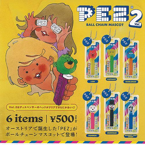 PEZ ペッツ ボールチェーン マスコット Vol 2 全6種+ディスプレイ台紙セット ケンエレファ...