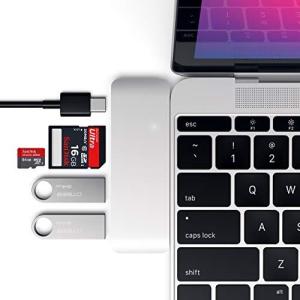 Satechi パススルー マルチ USB ハブ Type-C Macbook 12インチ用 USB3.0 3in1 USB-C 充電ポート コンボハブ