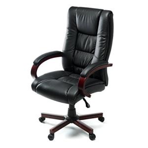 イーサプライ 本革椅子 プレジデントチェア エグゼクティブチェア キャスター付き