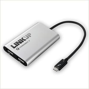 LINKUP -  Thunderbolt 3からDual DisplayPort 1.2へ  2x 4K 60Hz / Solo 5K 60Hz  ハブドックコネクタ拡充機器  Thunderbolt 3ロ