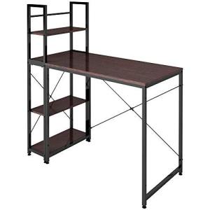 オーエスジェイ パソコンデスク 左右入替可 収納 両用デスク ダークブラウン ハイタイプ 112.5×50×121×78cm