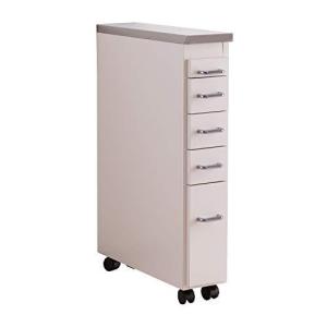 ライフスタイリングショップ キッチンワゴン ホワイト 幅15×奥行55×高さ80cm dm-c614-15