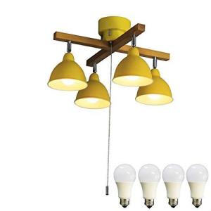 神戸マザーズランプ シーリングライト 照明器具 天井照明 4灯おしゃれクロスウッドバー KMC-4324 LED昼白色付属