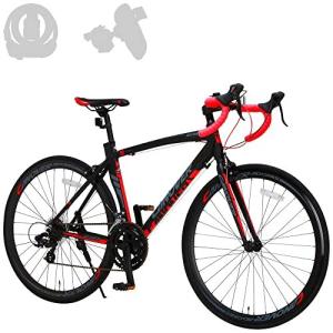 カノーバー(CANOVER) ロードバイク 自転車 鍵 スマホホルダーセット 14段変速 アルミフレーム CAR-012 ADONIS ブラック 49908