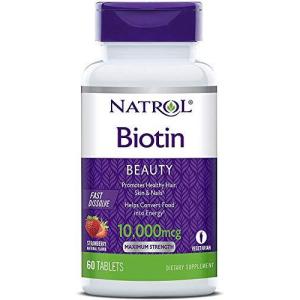 Natrol - ビオチンの自然ないちごの味 10000 mcg。60錠剤 -3 Packs dr$t