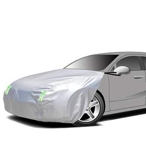 ボンネット保護カバー 防炎フロント保護カバー 裏起毛タイプ 防塵 蛍光反射ストリップ付き ゴムバンドで長さ