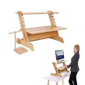 UNHO スタンディングデスク 卓上 キーボード コンパクト パソコン台 デスクトップ 高さ調整 モニター台 机上デ