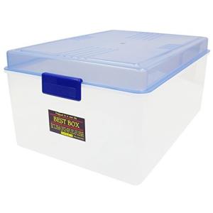 サンコープラスチック 収納ケース ベストボックス 幅58.3×奥40.8×高27.6cm クリアーブルー