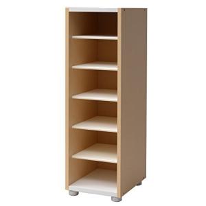 アビライト 日本製 シューズラック プラ棚板 1列 幅28.4 高さ93 ナチュラル PLN-56PNA