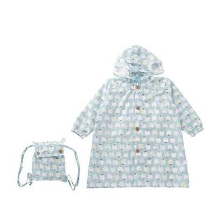 小川(Ogawa) キッズレインコート 子供 120cm クッカヒッポ リンゴ 反射テープ付 カバさん型リュックタイプ収納袋?