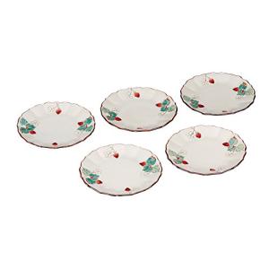 マルヨネ 九谷焼 4.5号皿揃 いちご 5客セット K4-115