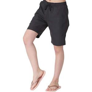 ICEPARDAL サーフパンツ レディース 水着 ロング丈 全20色柄 IR-7600 ブラック W XXL サイズ ボー