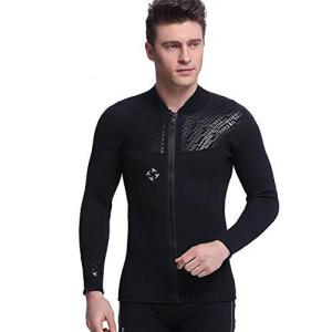 ウェットスーツ タッパー ジャケット メンズ 3mm ダイビング フロントファスナー Lサイズ ブラック