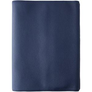 スリップオン フリータイプA5判ブックカバー OSL ソフトレザー 本革 ネイビー OSL-5801-NV