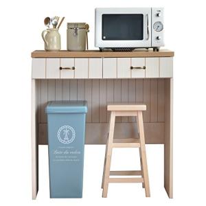 CR-C9590 フレンチカントリー風キッチンカウンター まとめてコンパクトに収納出来るキッチン用収納カウンター ゴミ箱収納