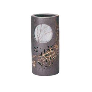ヤマ庄陶器 傘立て こげ茶色など 約径24.5×高51.5cm 信楽焼 月あかり傘立