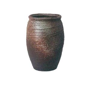 ヤマ庄陶器 傘立て ブラウンなど 約径32.0×高46.0cm 信楽焼 灰釉傘立