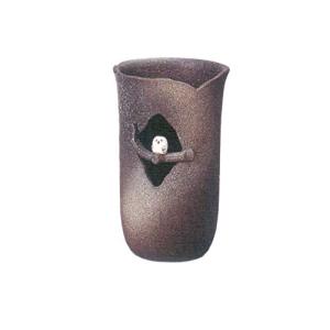 ヤマ庄陶器 傘立て こげ茶色など 約奥25.5×幅27.0×高41.0cm 信楽焼 木のりふくろうソリ型傘立