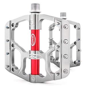 CXWXC 自転車ペダル 9/16インチ シールドベアリング×3個 滑り止め フラットペダル アルミ合金 両面踏み 薄型 軽