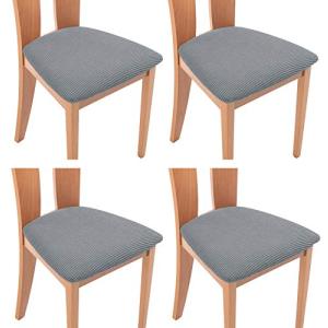 TIANSHU 座面カバー, 4枚 椅子カバー 座面 チェアカバー 選べる 11色 伸縮素材 ストレッチ ふわふわ 家庭 ホテル用