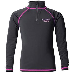 VAXPOT ラッシュガード 長袖 ハーフジップアップ キッズ ジュニア  VA-4057 BK/PK 130cm