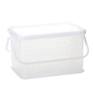 サンコープラスチック 収納ケース シンプルホワイト 幅38×奥行24.5×高さ22.2cm コンテナ クリア M (日本製) 171894