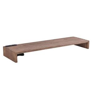 KIRIGEN 総桐 机上ラック pc台 机上 卓上 棚 デスク 上置棚 幅800mm コンセント付き 収納 机上台 木製 完成品 モニタ