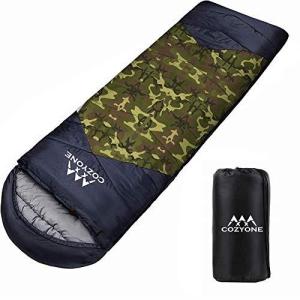 Cozyone 寝袋 シュラフ 封筒型 軽量 保温 210T防水 コンパクト アウトドア キャンプ 登山 車中泊 防災用 丸洗い可能
