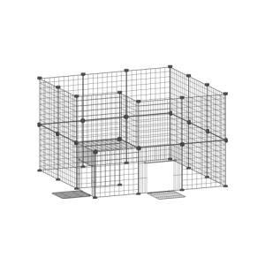 VENTOTA ドア付ペットフェンス バリア ゲート 犬猫 メッシュ プレイサークル3535BK vo403113