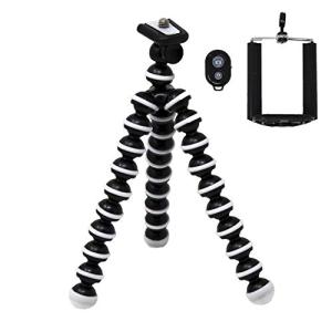 MRG スマホ三脚 ハイブリッド コンパクト 軽量 車 くねくね三脚 アーム スマホスタンド リモコン付き