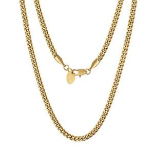 KRKC&CO 喜平ネックレス マイアミキューバンネックレス チェーン メンズ レディース 幅3mm ステンレス きへい 4面