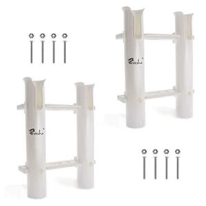 Croch ロッドホルダー ボート用品 2連 釣り竿スタンド 一体型 ロッドホルダ 2個セット 釣り道具収納 白い