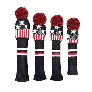 ゴルフカバー ヘッドカバー 最新デザイン4点セット ドライバーカバー ウッド用カバー 2点 ハイブリッド UT用カ