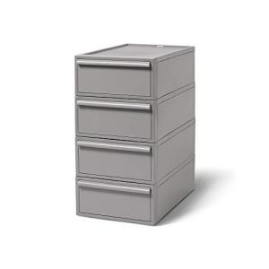 ライクイット  収納ケース クローゼットシステム 引出し  4個組 オールグレー CS-D1 4P 奥行き52cm クローゼット収納にピッタリ