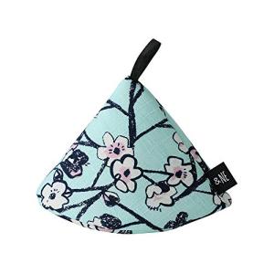 アンドエヌイー 三角鍋つかみ 桜 ブルー NHK-048-SABL 幅12.5cm×高さ9cm