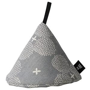 アンドエヌイー 三角鍋つかみ フラワーアートグレー NHK-048-FRGY 幅12.5cm×高さ9cm