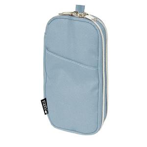 エムプラン キュービックス ペンケース ダブル ラウンドジップ ブルーグレー 106191-25